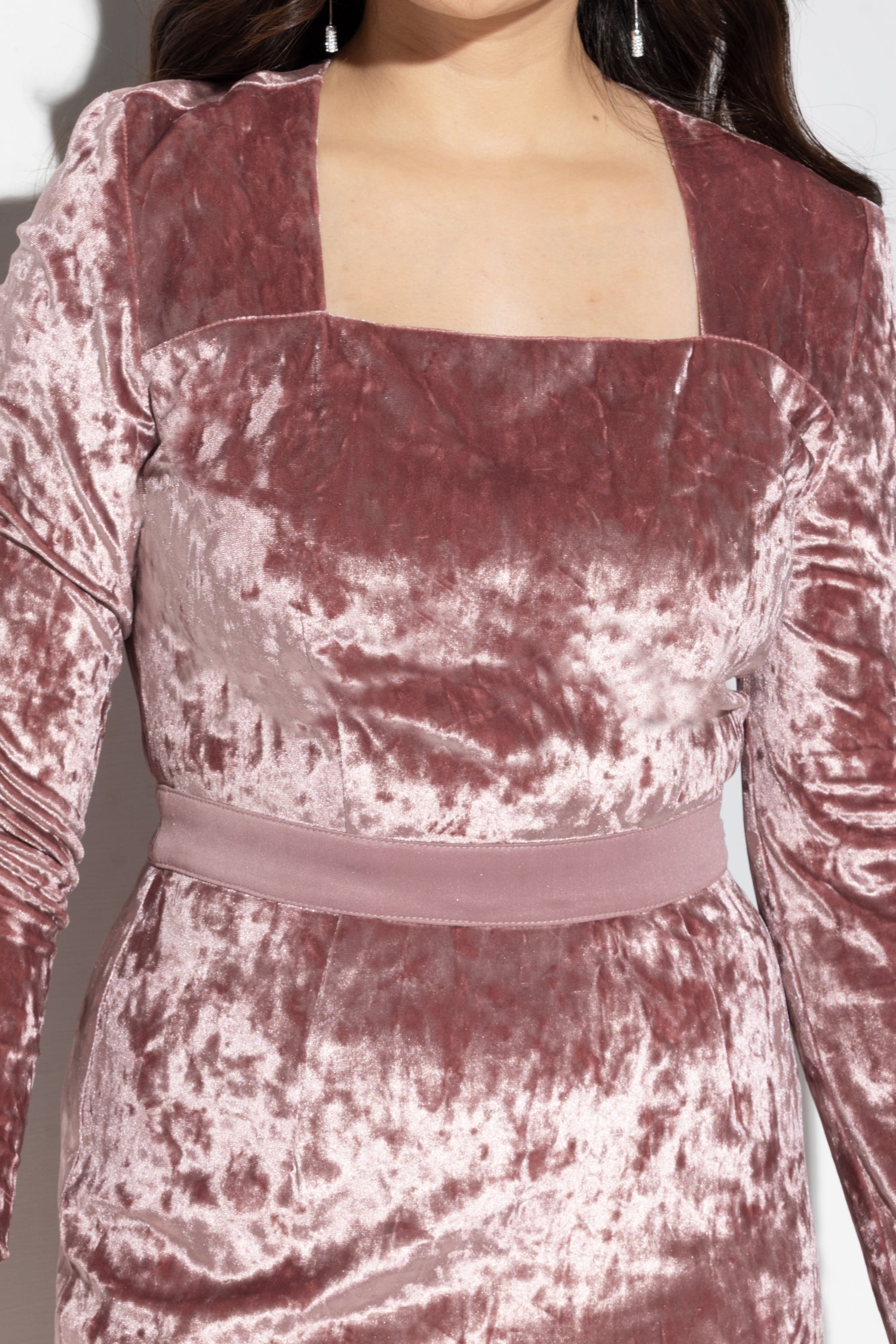 Rose Velvet Short Dress