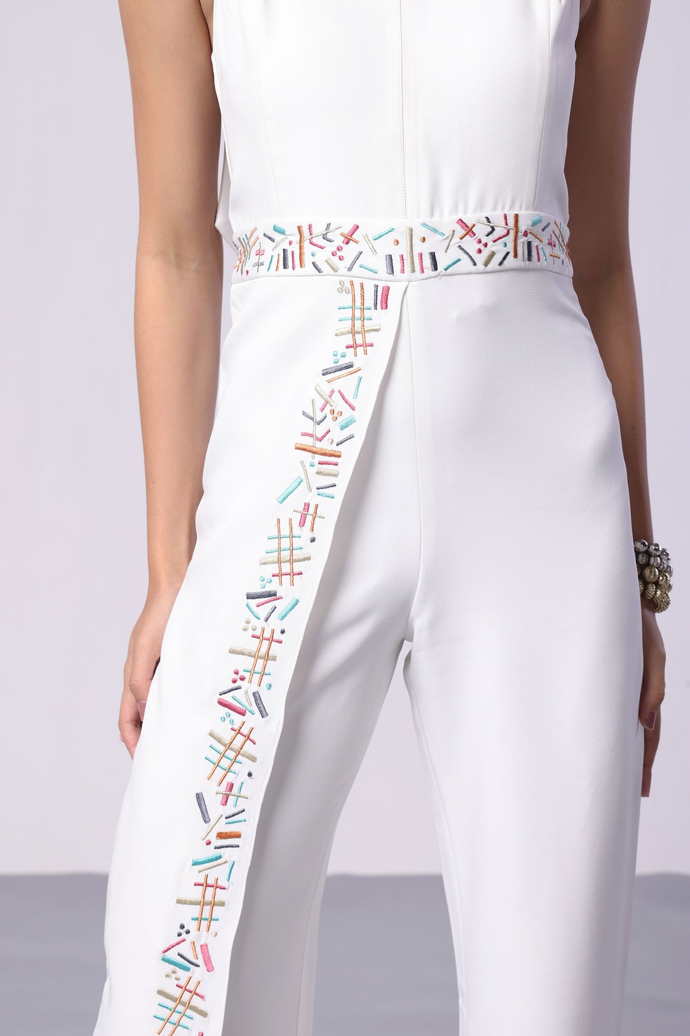 Romance Halter Embroidered Jumpsuit