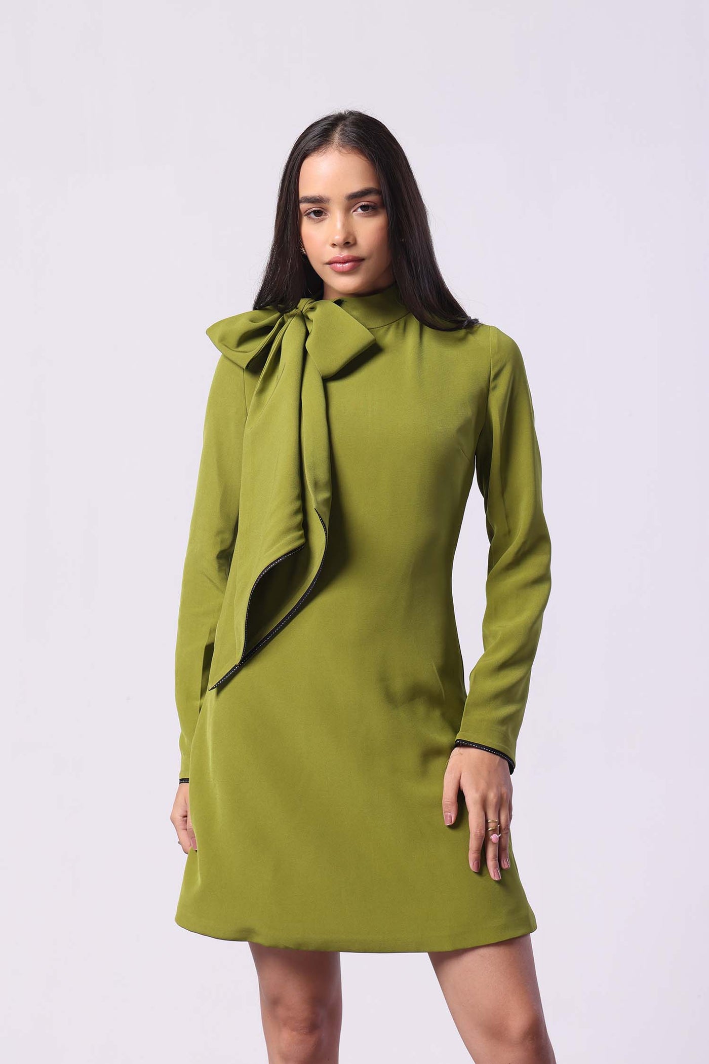 Olive Bow Dress