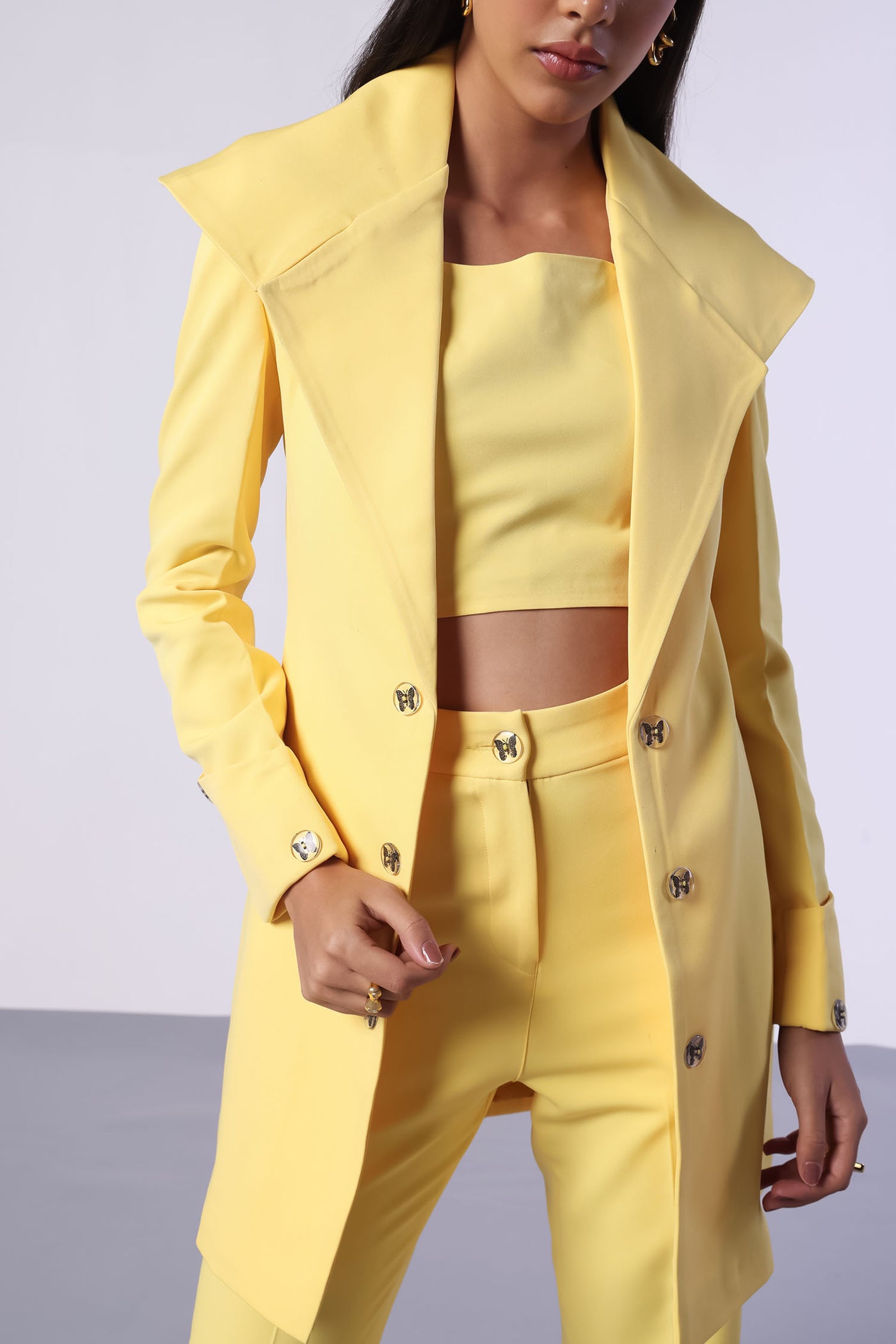 Yellow Trench Coat Full sleeves