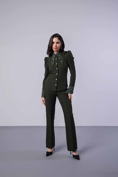 Juniper Green Shirt With Trousers