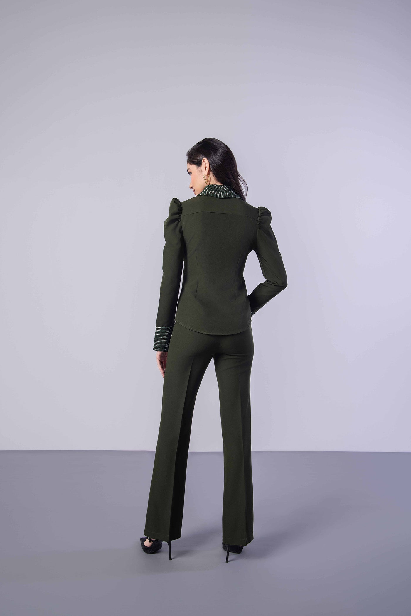 Juniper Green Shirt With Trousers