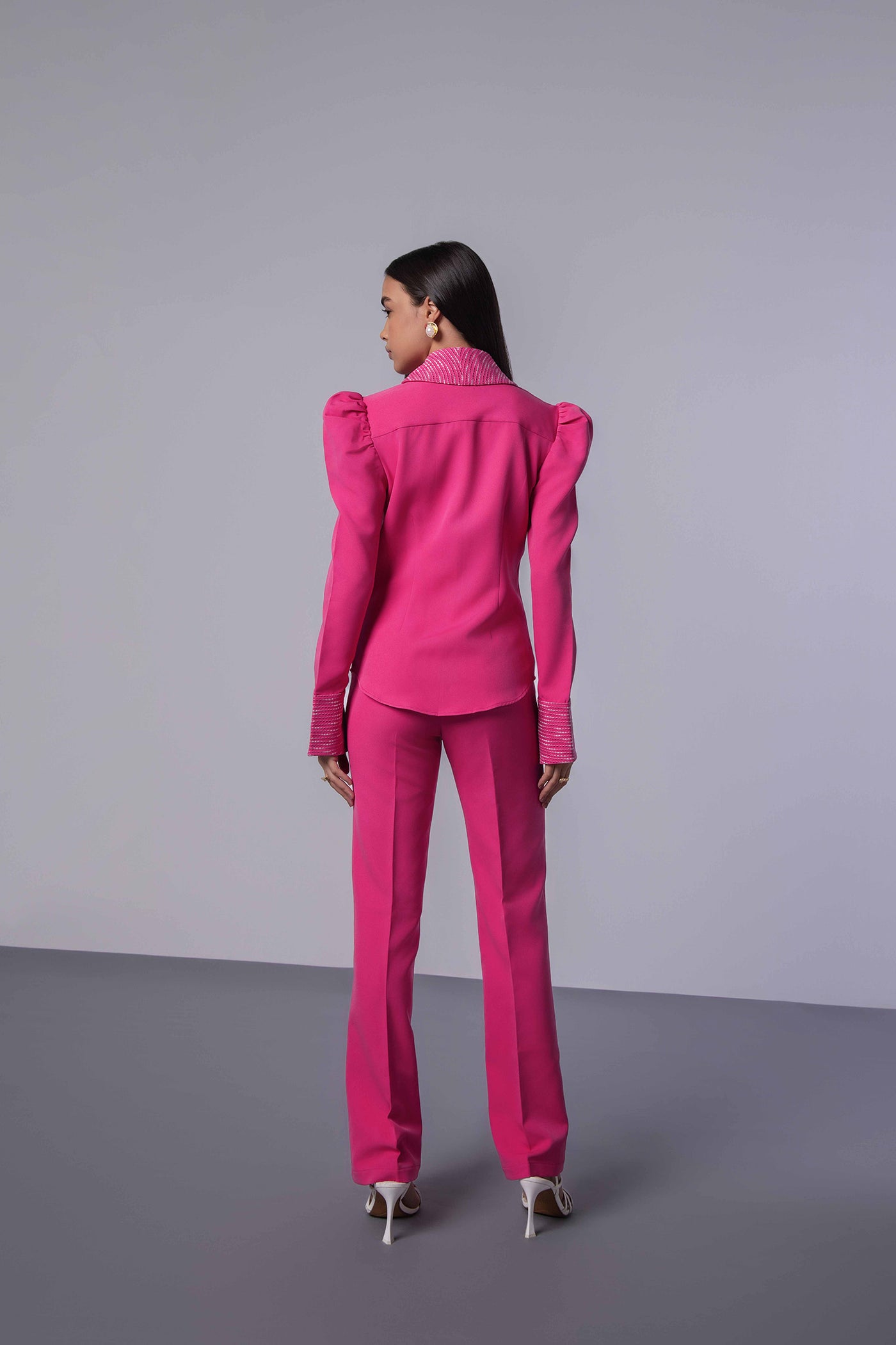 Hot Pink Shirt With Trousers