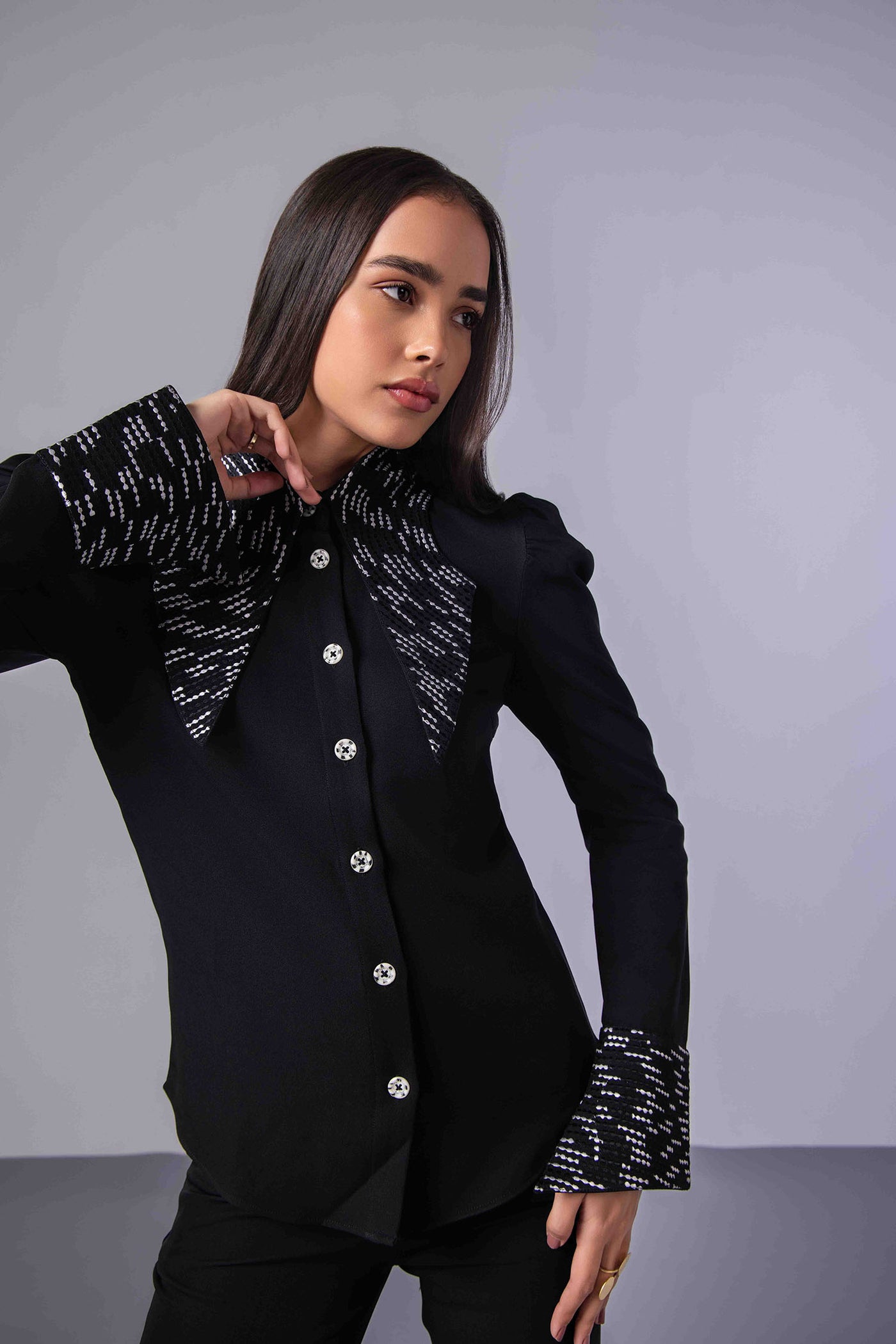 Black Embroidered Shirt