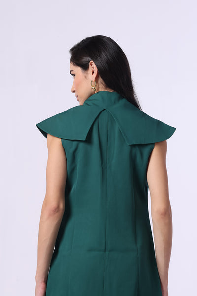 Bottle Green Trench Coat (Sleeveless)