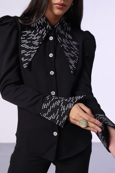 Black Embroidered Shirt