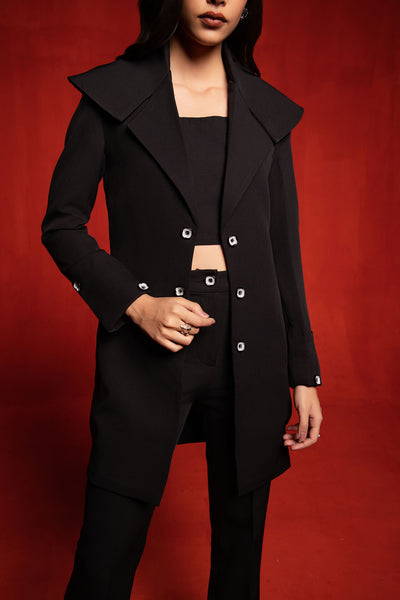 Black Trench Coat Full sleeves