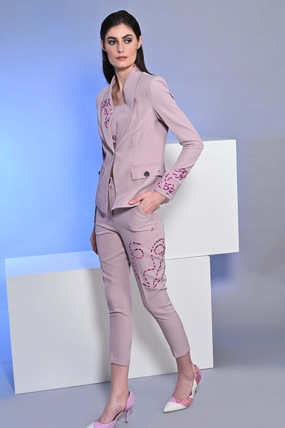 Blossom Pink Embroidered Blazer