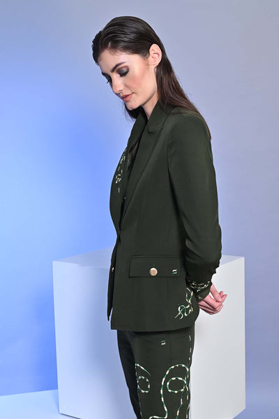 Juniper Green Embroidered Blazer