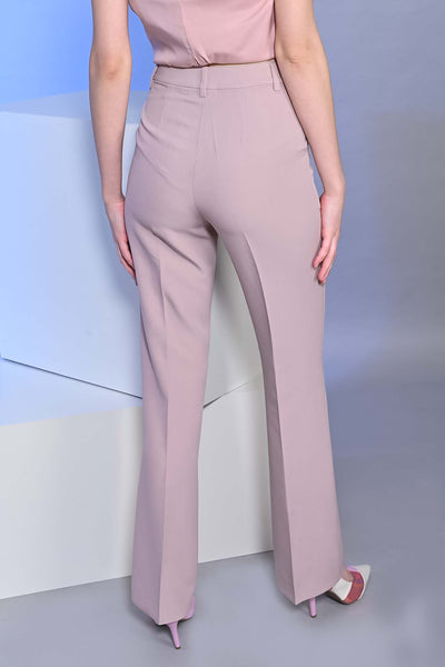 Blossom Pink Flared Trousers