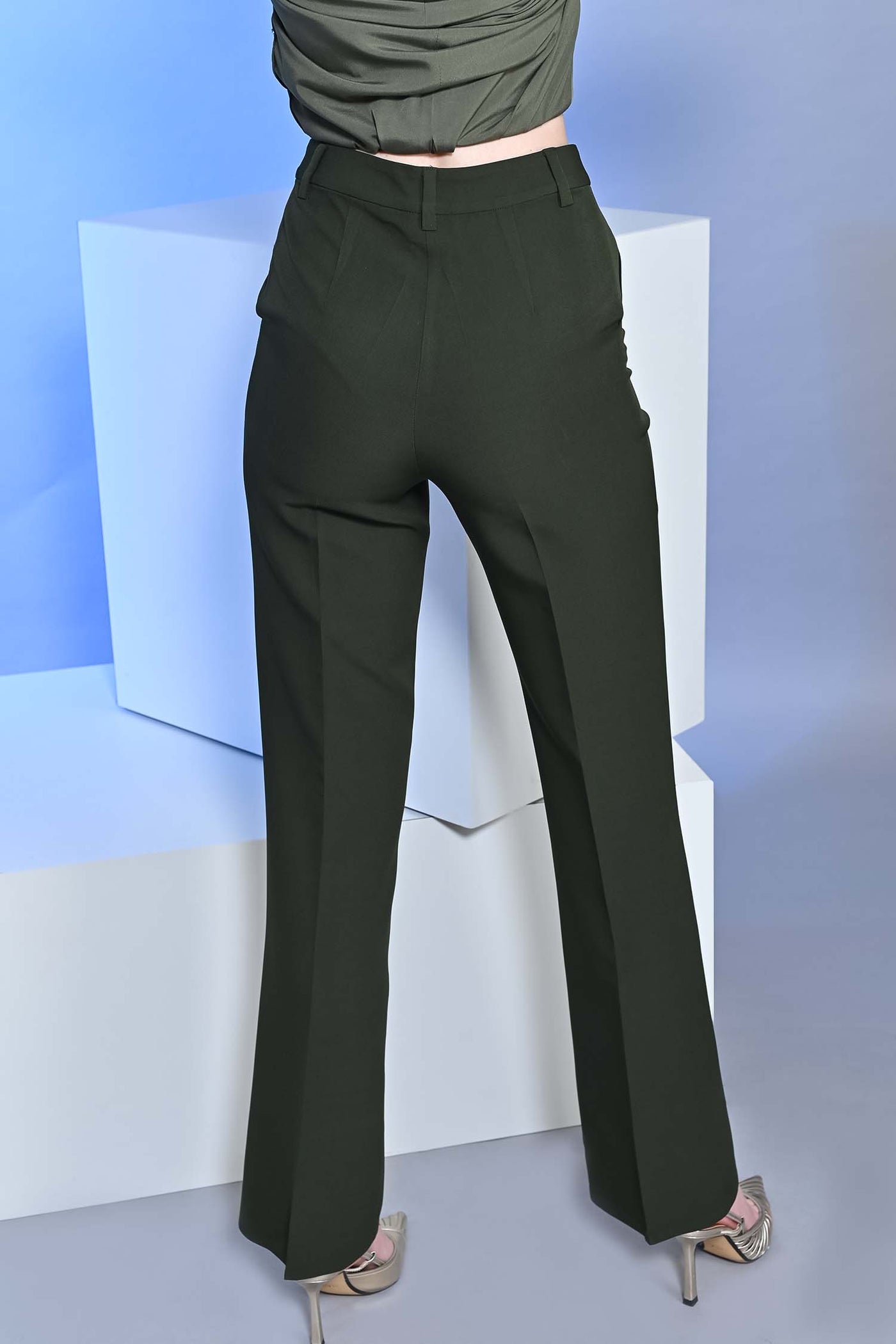 Juniper Green Flared Trousers