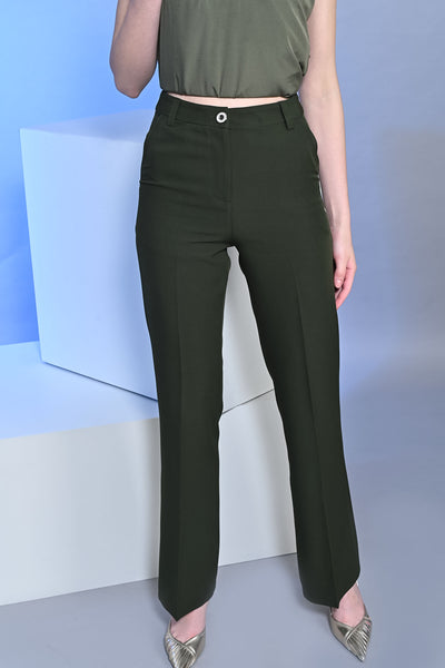 Juniper Green Flared Trousers