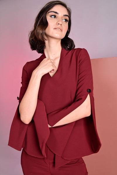 Sanguine Cape Sleeves Top