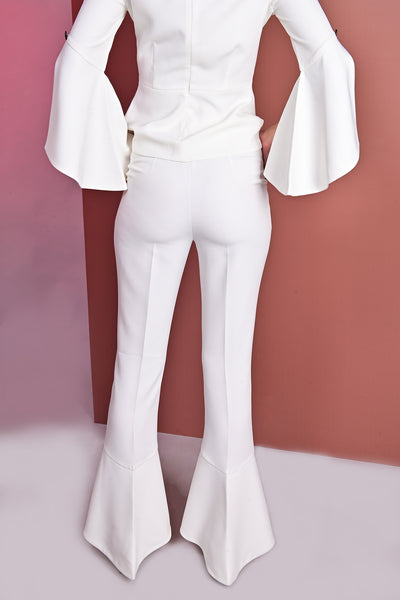 Romance High Waist Flared Slit Trousers