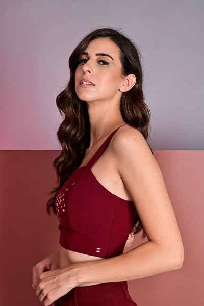 Sanguine Embroidered Crop Top