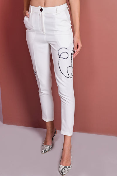 Romance Embroidered Slim Leg Trousers