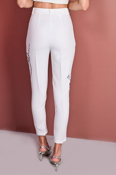 Romance Embroidered Slim Leg Trousers