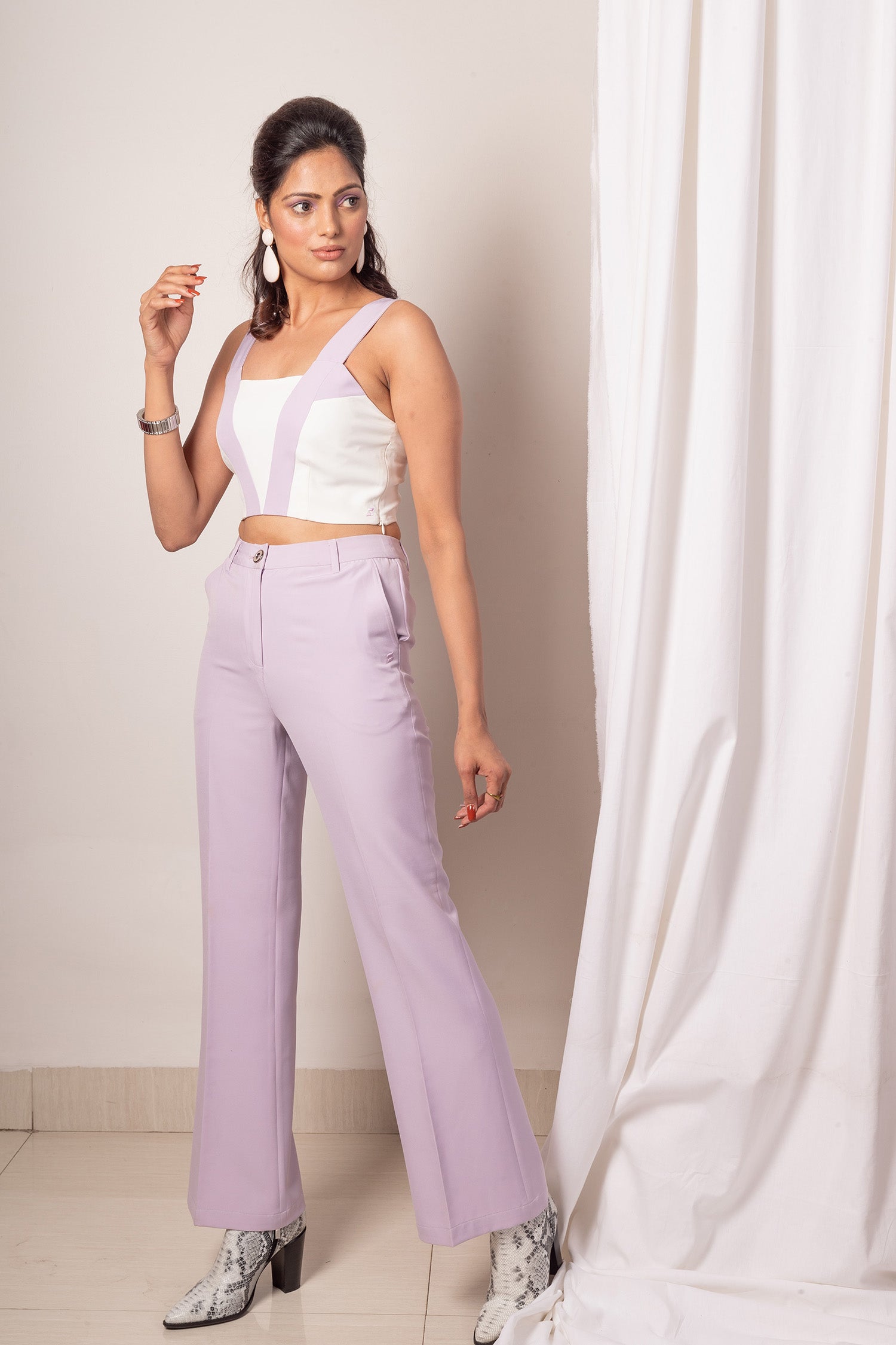 French Lilac-Romance Crop Top