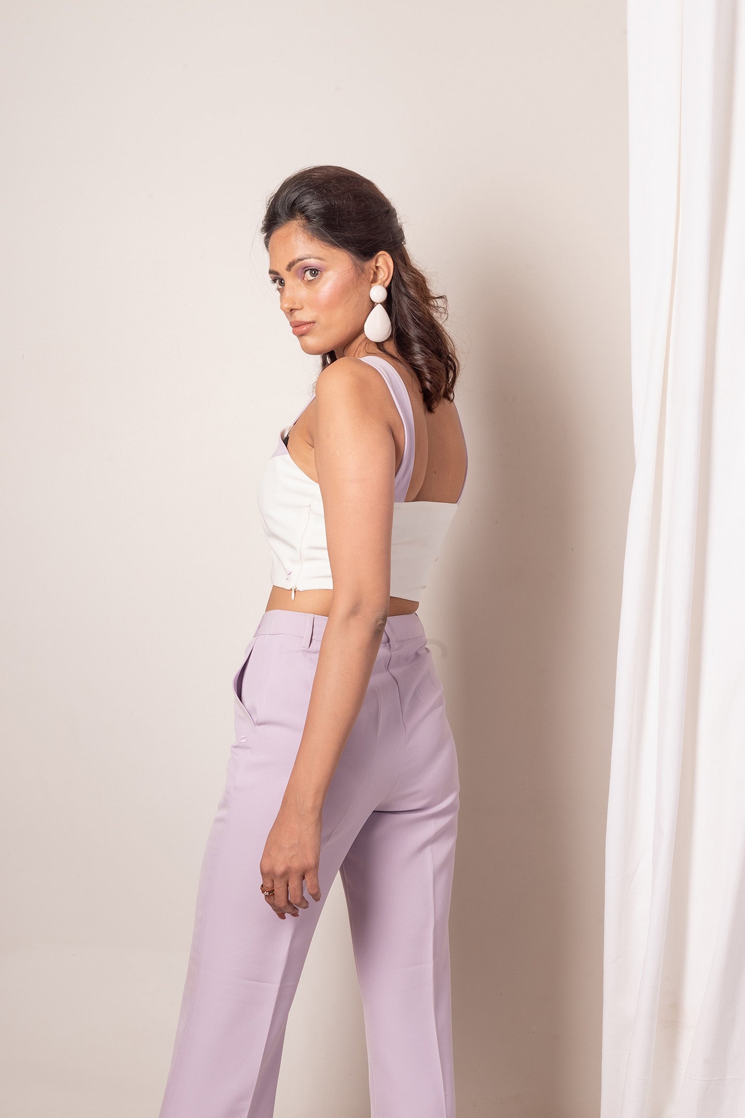 French Lilac-Romance Crop Top