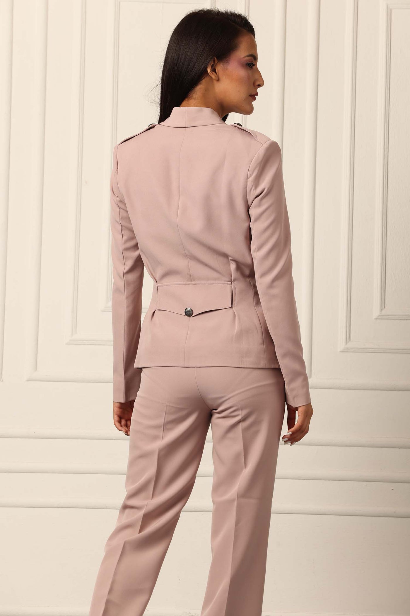 Blossom Pink Box Pleated Blazer