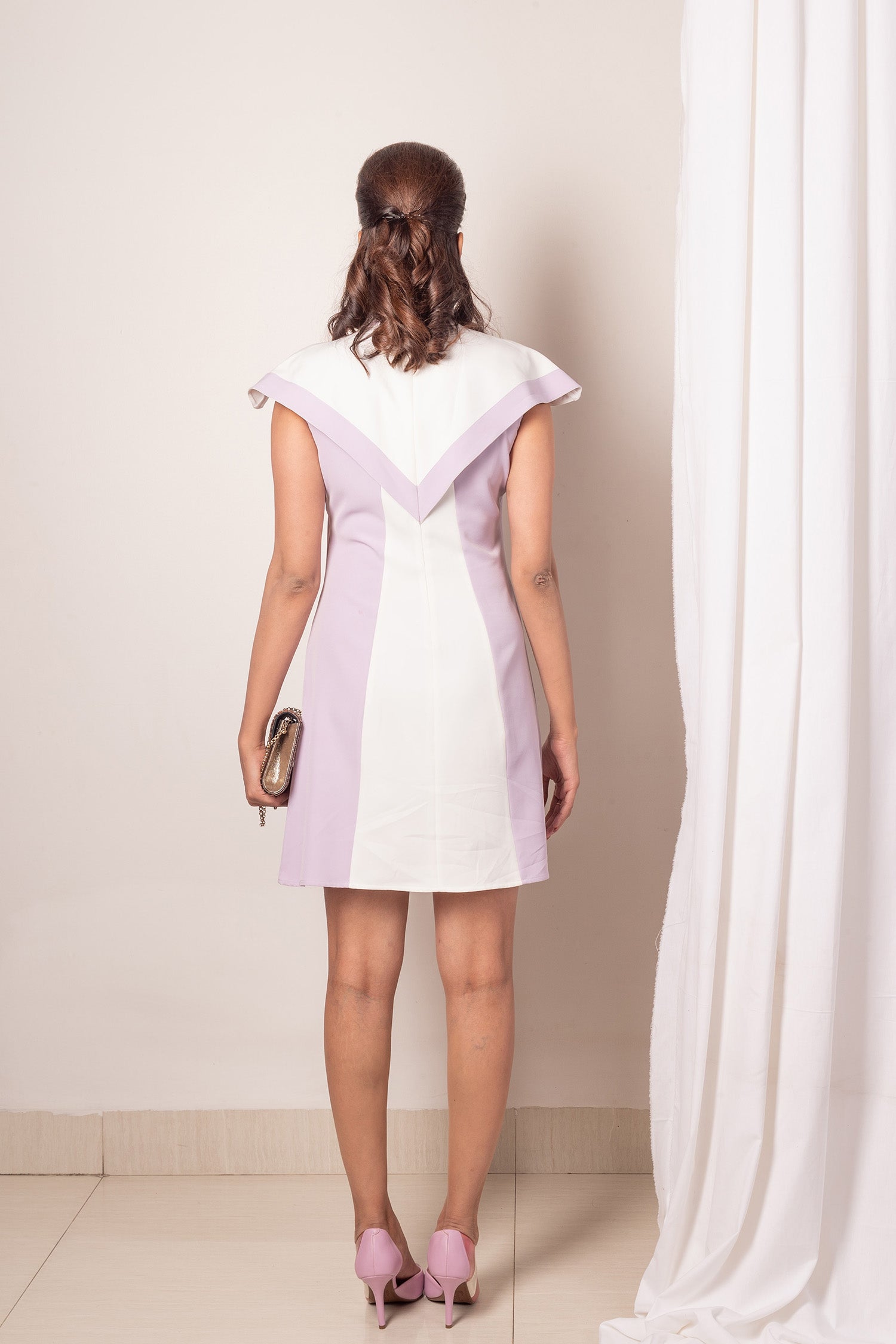 A-Line French Lilac Romance 3-Panel Dress