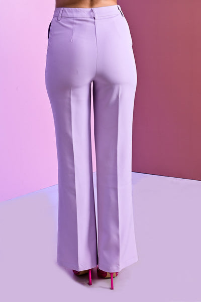 French Lilac Flared Trousers