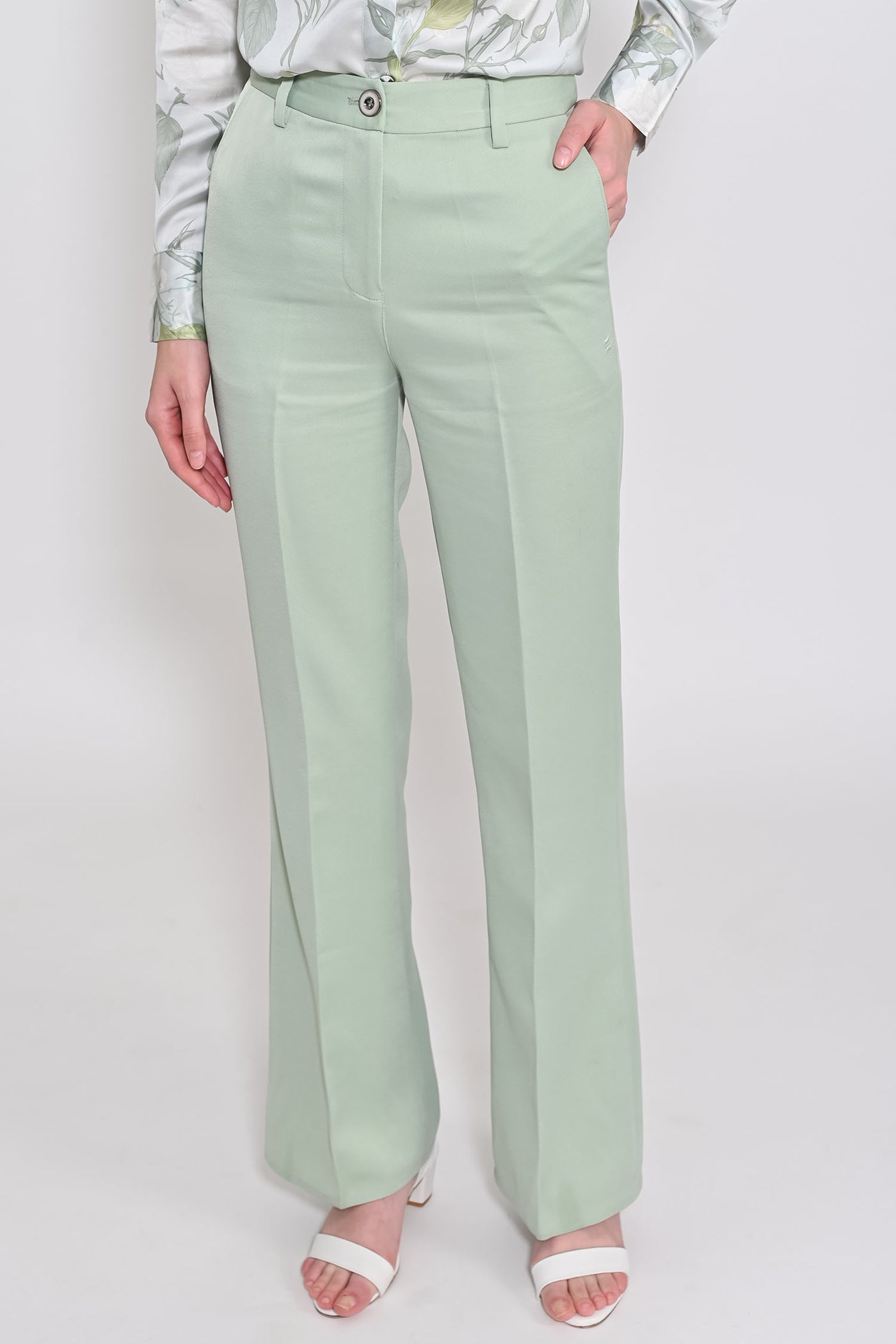 Pixie Green Flared Trousers