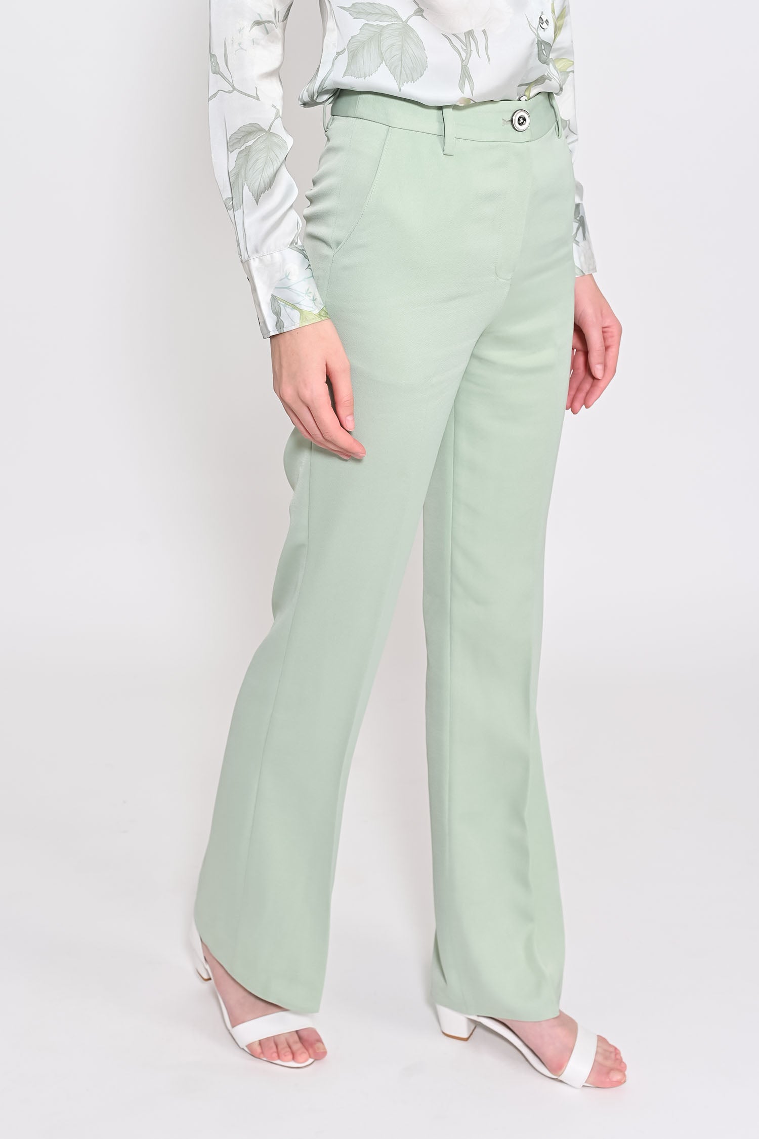 Pixie Green Flared Trousers