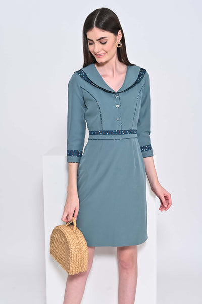 Neptune Green Mosque Plain Dress