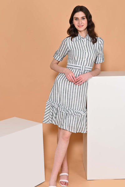 Shirt Collar Elm Dress