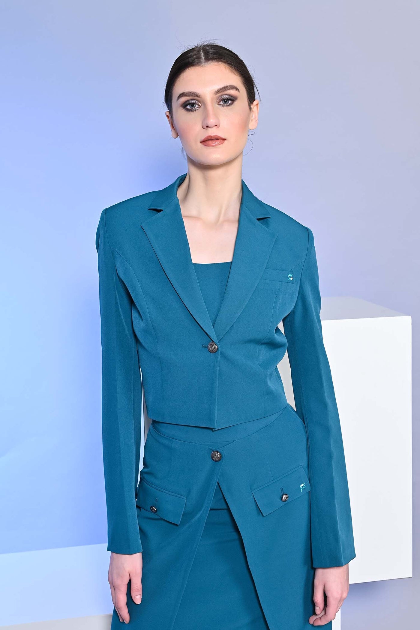 Teal Blue Romance Blazer