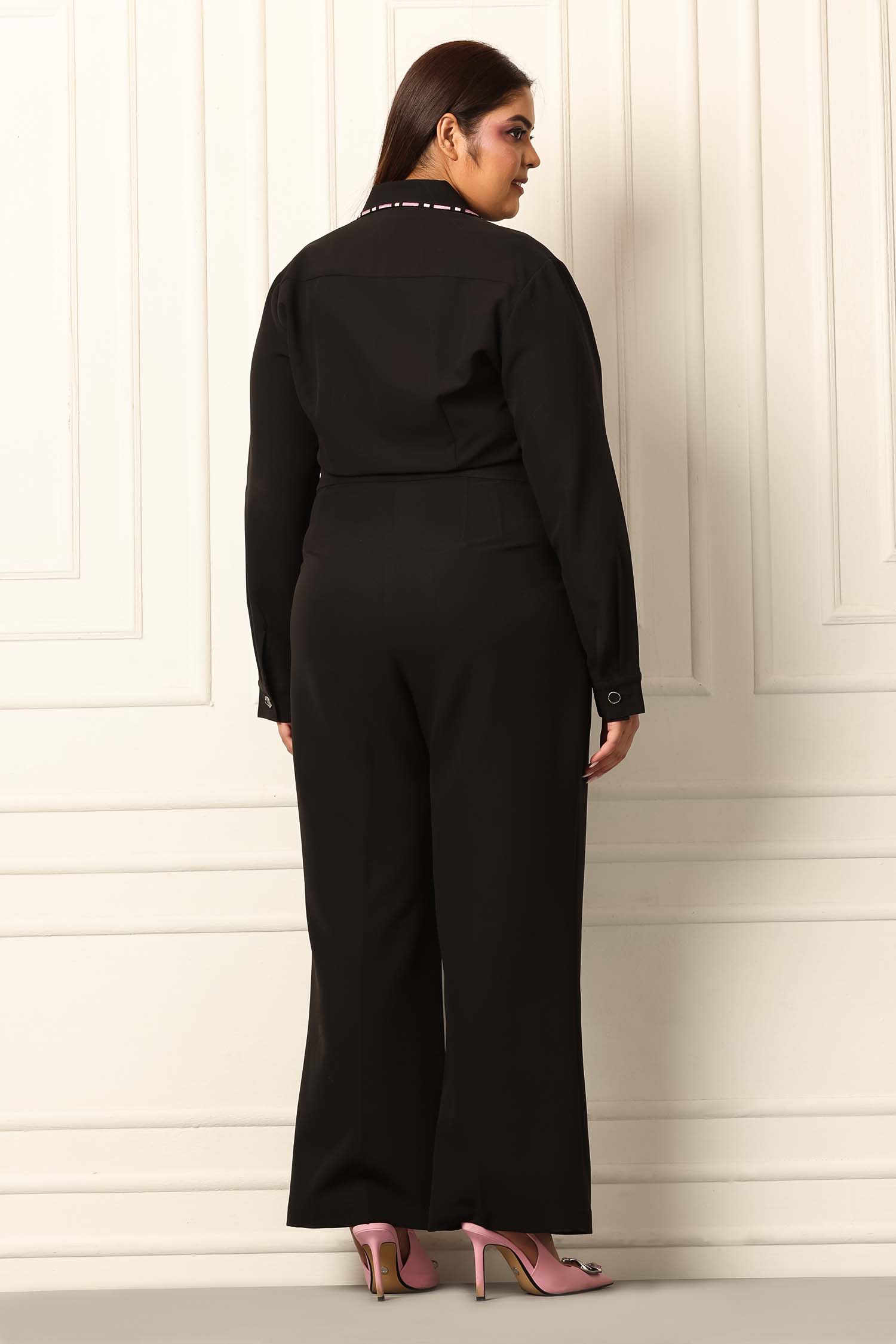 Black Embroidered Jumpsuit